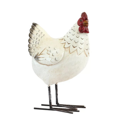 Ornament - White Chicken 21cm Resin