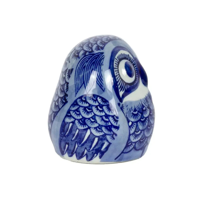 Owl - Ceramic Blue & White - Ceramic