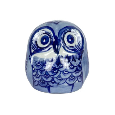 Owl - Ceramic Blue & White - Ceramic