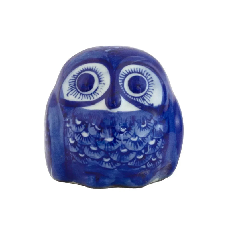 Owl - Ceramic Deep Blue & White - Ceramic