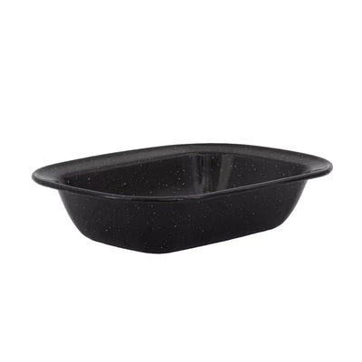 Pie Dish - Enamel Black Speckled 24cm - Enamel