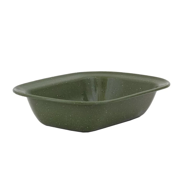 Pie Dish - Enamel Green Speckled 24cm - Enamel