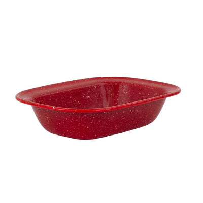 Pie Dish - Enamel Red Speckled 21.5cm - Enamel