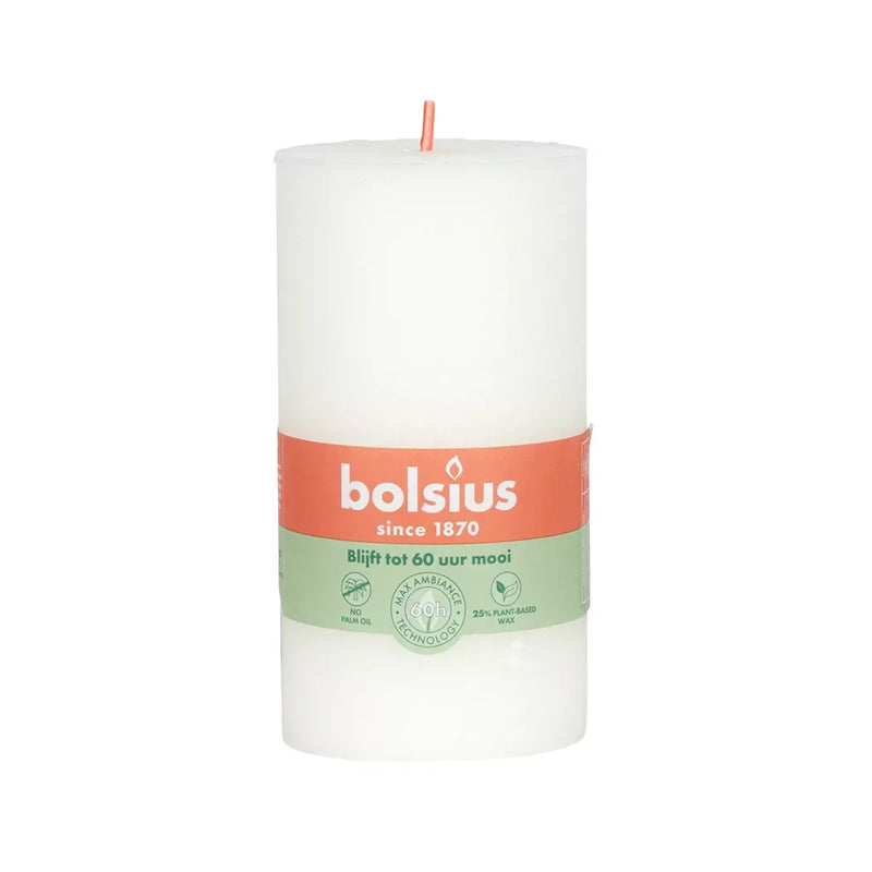 Pillar Candle - Rustic Cloudy White 60H - Candle