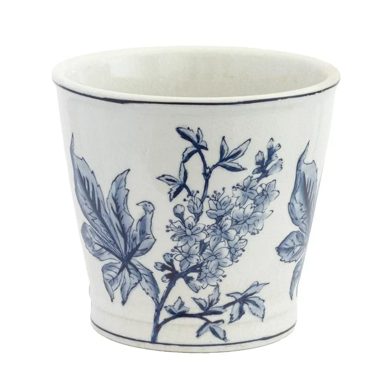 Planter - Blossoms Blue & White 16cm - Ceramic