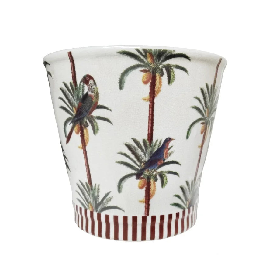 Planter - Ceramic Avian Palms 16cm - Ceramic