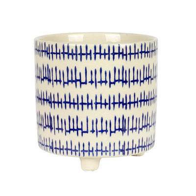 Planter - Ceramic Blue Lines on Feet - Ceramic