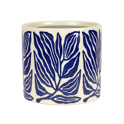 Planter - Ceramic Blue Tropical - Ceramic