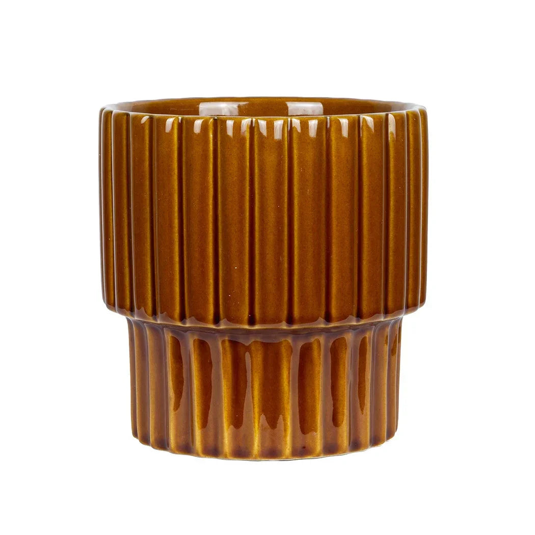Planter - Ceramic Brown Bumps 15.5cm - Ceramic