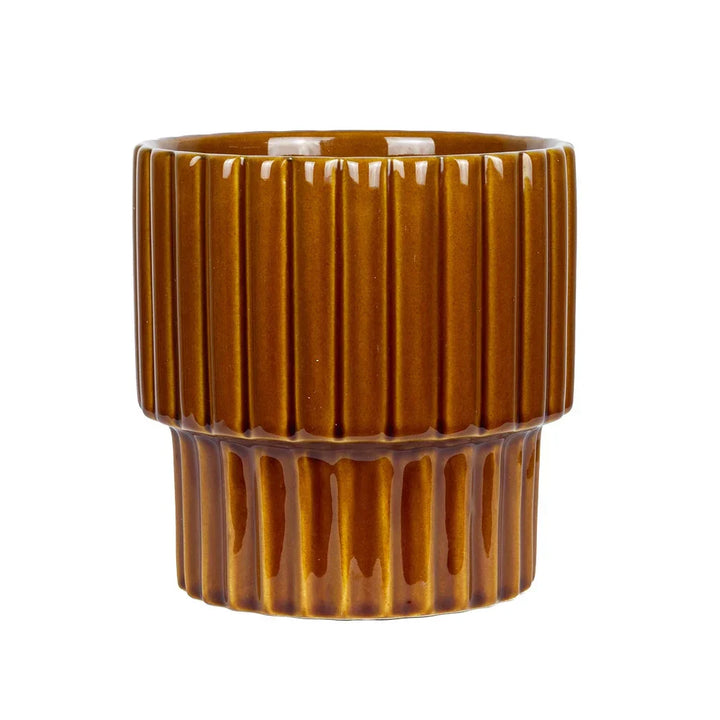 Planter - Ceramic Brown Bumps 15.5cm - Ceramic