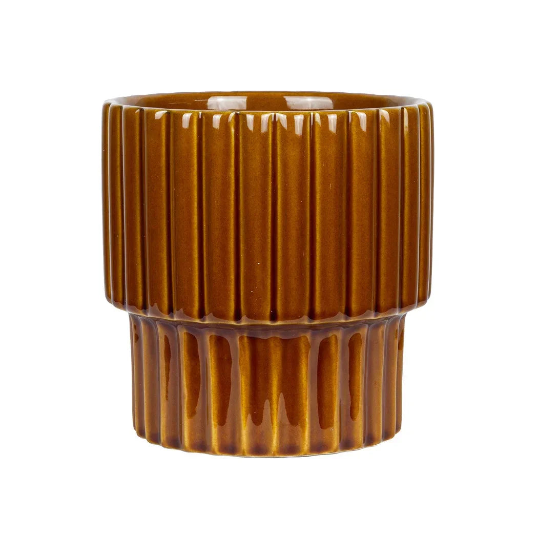 Planter - Ceramic Brown Bumps 15.5cm - Ceramic