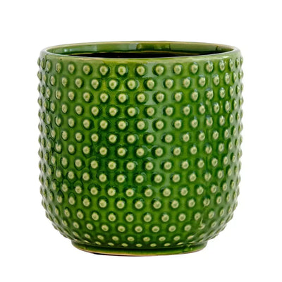 Planter - Ceramic Green Dots 14.5cm - Ceramic