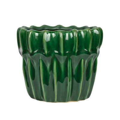 Planter - Ceramic Green Layered 14cm - Ceramic