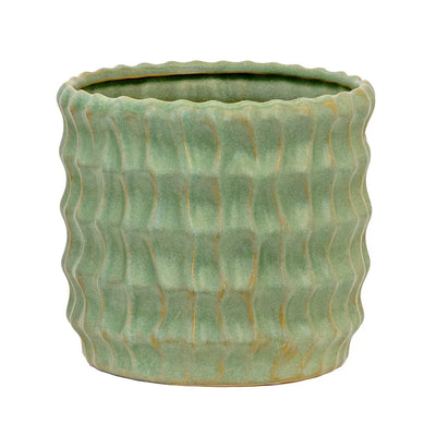 Planter - Ceramic Green Textured 15cm - Ceramic