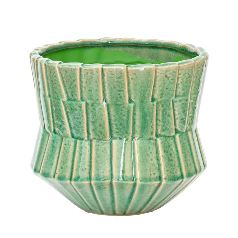 Planter - Ceramic Green Volcanic - Ceramic