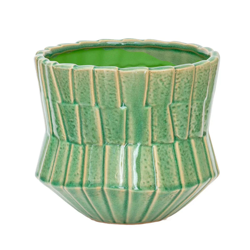 Planter - Ceramic Green Volcanic - Ceramic