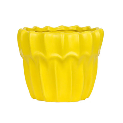Planter - Ceramic Yellow Layered 14cm - Ceramic