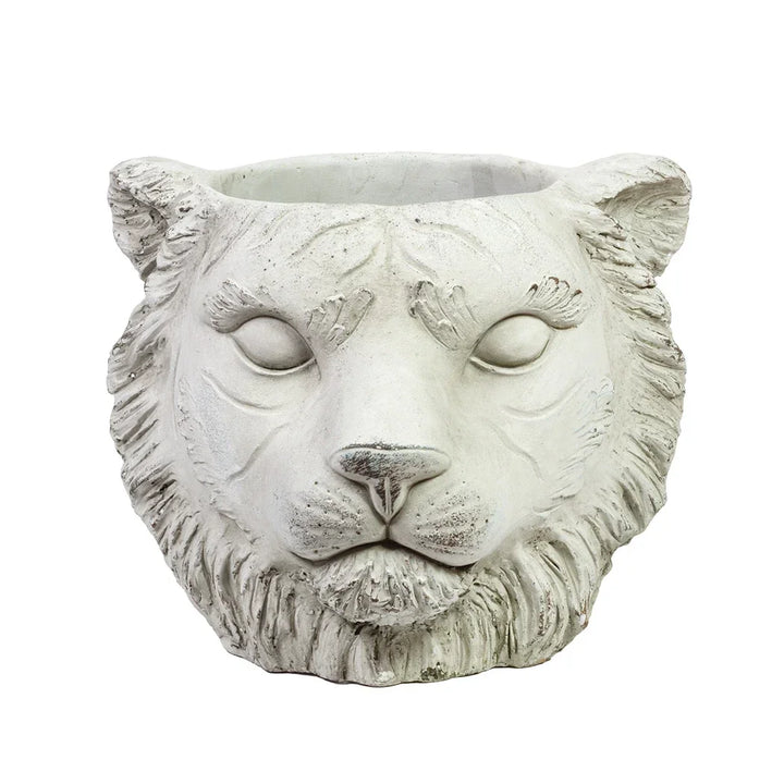 Planter - Lion Head Cement - Ceramic