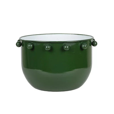 Planter - Metal Green Bobbles 13.5cm - Iron