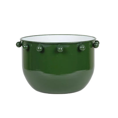 Planter - Metal Green Bobbles 13.5cm - Iron
