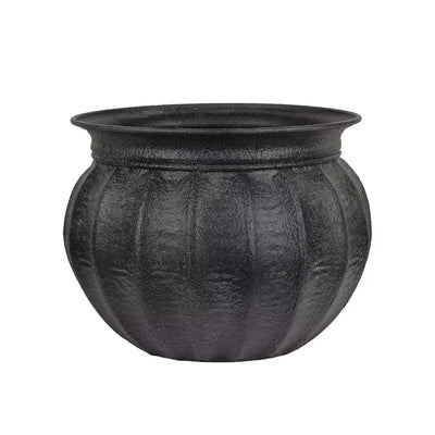 Planter - Metal Matt Black Textured 22.5cm - Iron