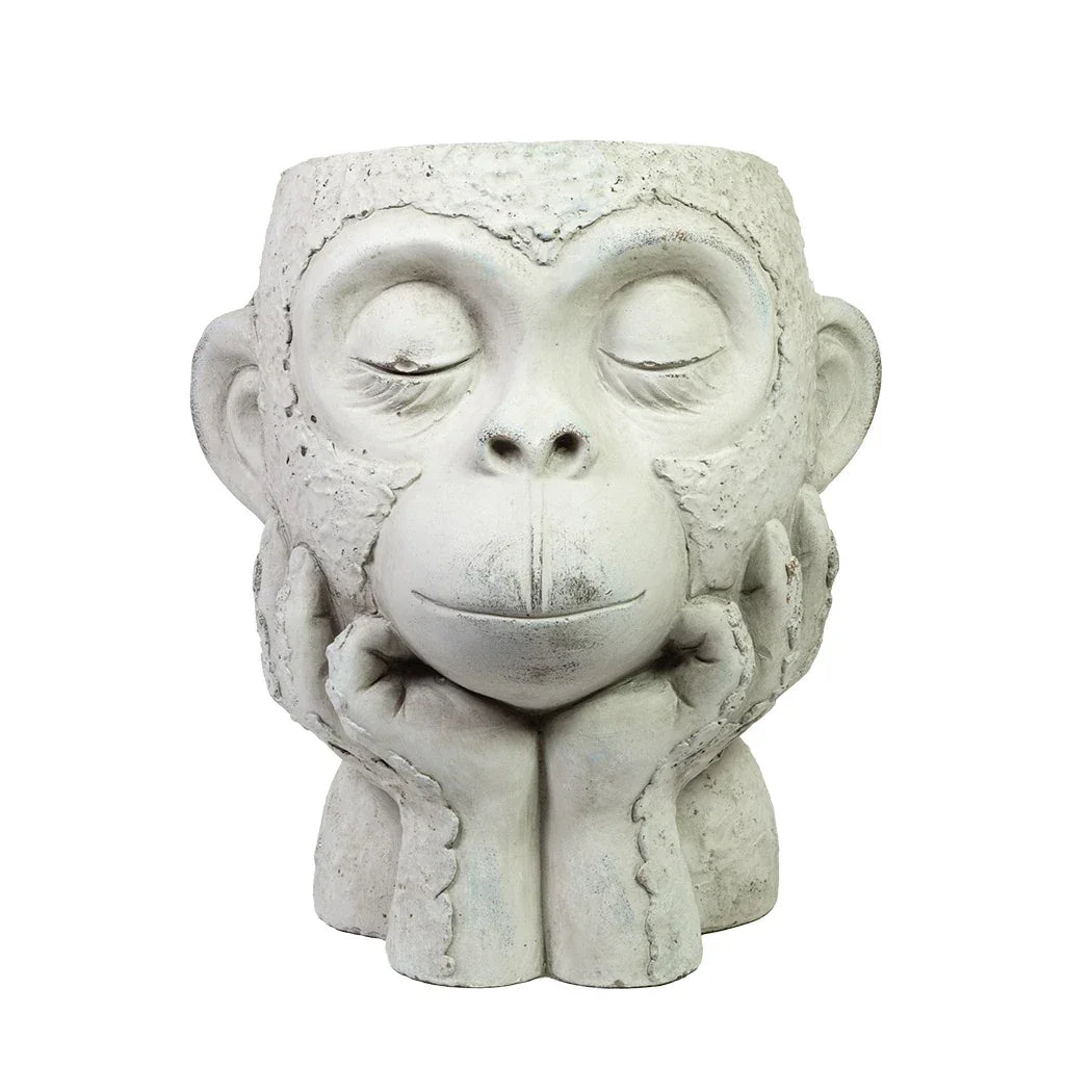 Planter - Monkey Head Cement - Ceramic