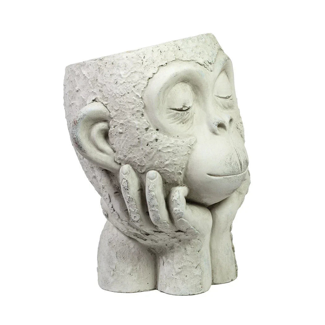 Planter - Monkey Head Cement - Ceramic