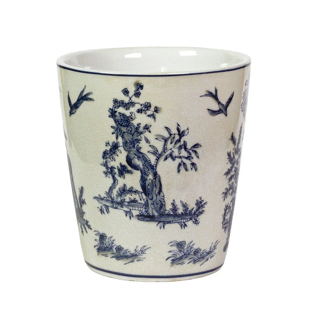 Planter - Oriental Toile Blue & White 15cm - Ceramic