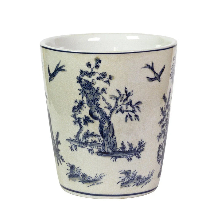 Planter - Oriental Toile Blue &amp; White 15cm - Ceramic