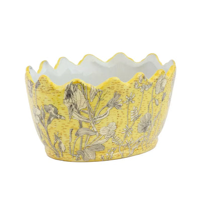Planter - Oval Yellow Fields - Ceramic