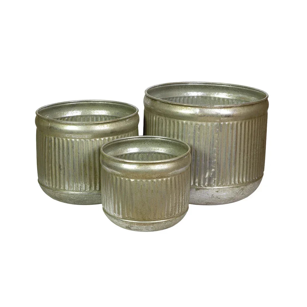 Planter Set of 3 - Vintage Silver - Iron