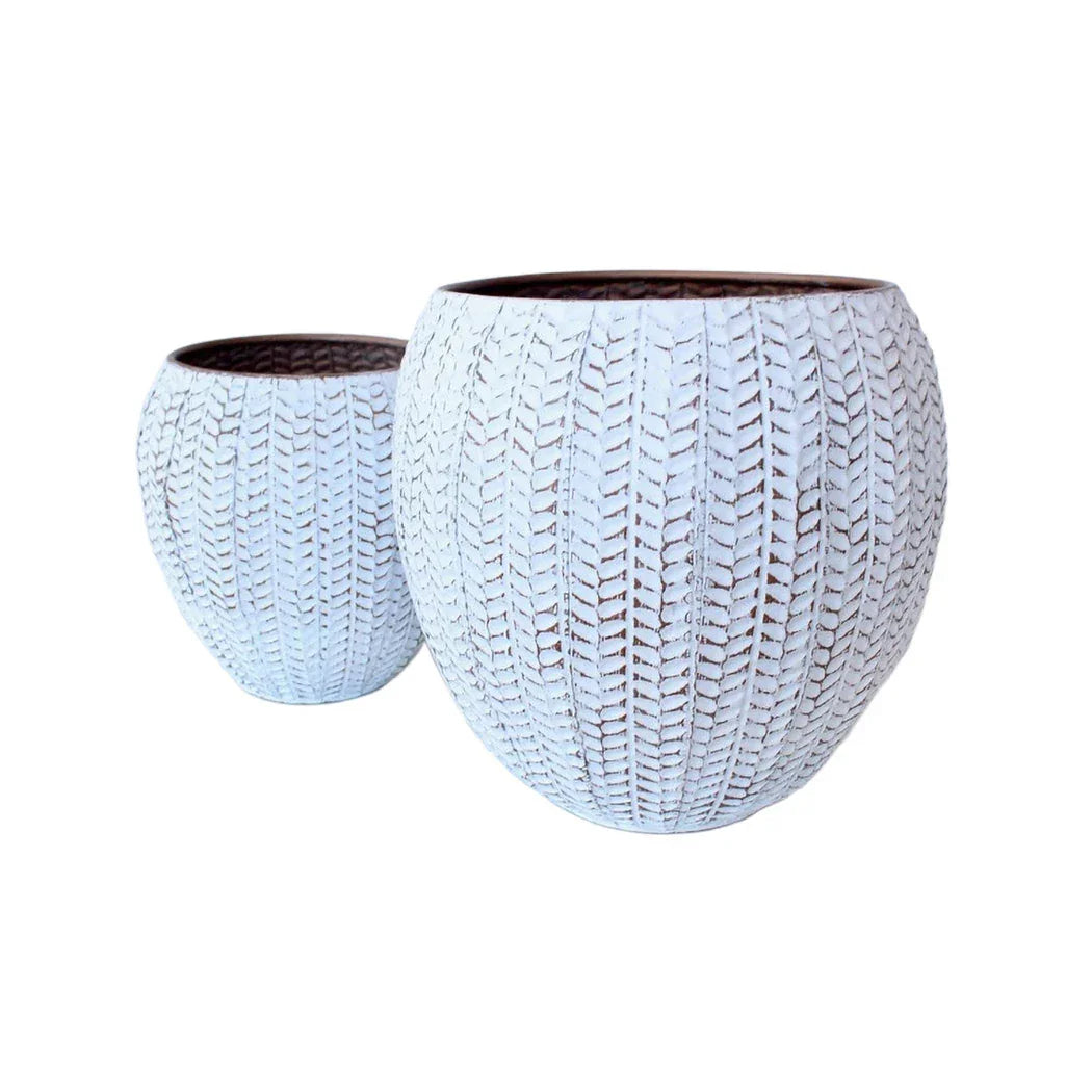 Planter Set - Weathered White - Iron