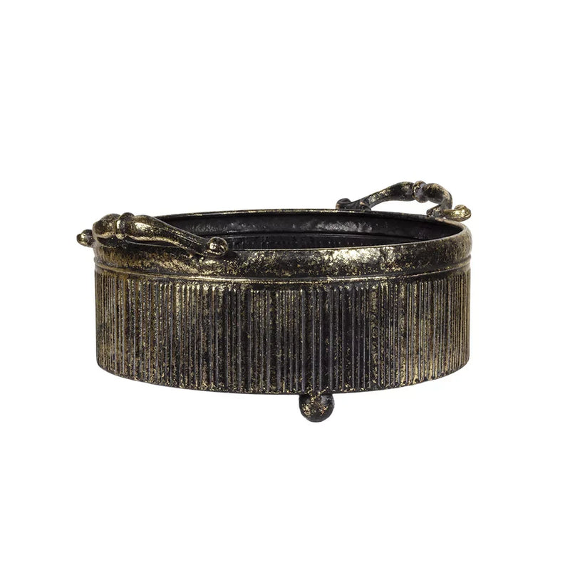 Planter Tray - Ancient Gold Metal Handled - Iron