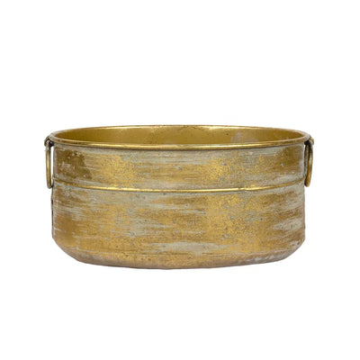 Planter Tub - Metal Gold Rings 28cm - Iron