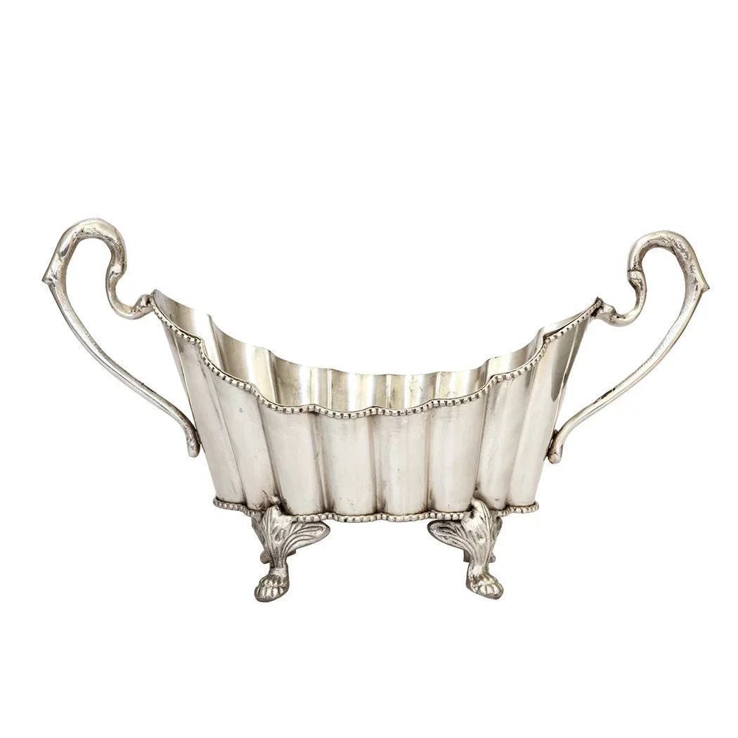 Planter Tub - Scalloped - Pewter