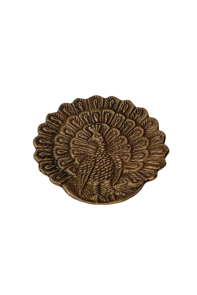 Plate - Small Peacock Brass - Metal
