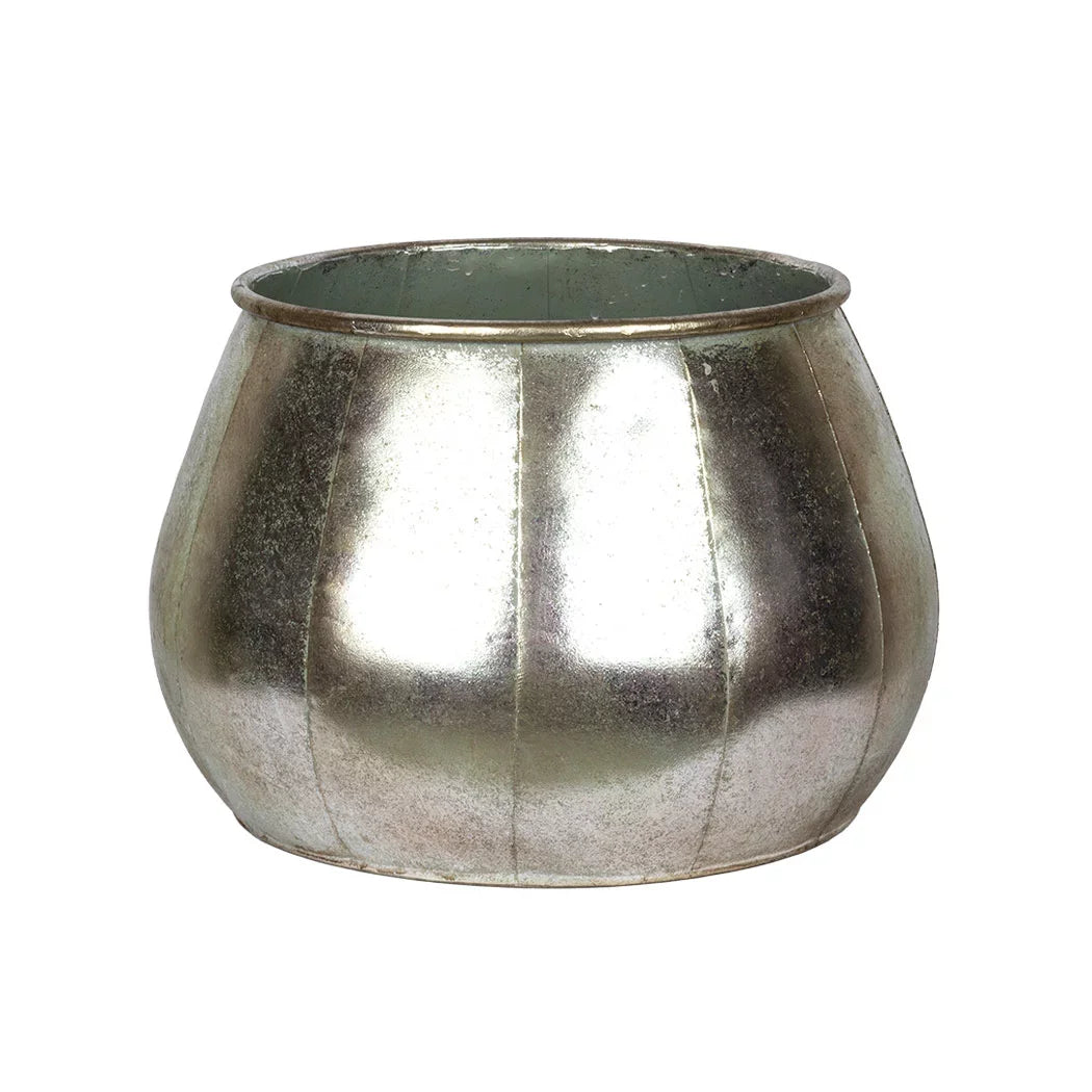 Pot - Metal Silver Pod 28cm D - Iron