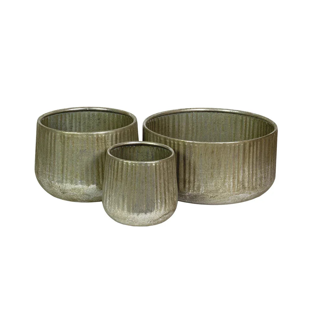 Pot Set of 3 - Vintage Silver - Iron