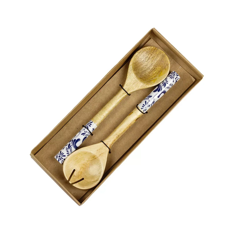 Salad Servers - Wooden Blue Birds - Wood