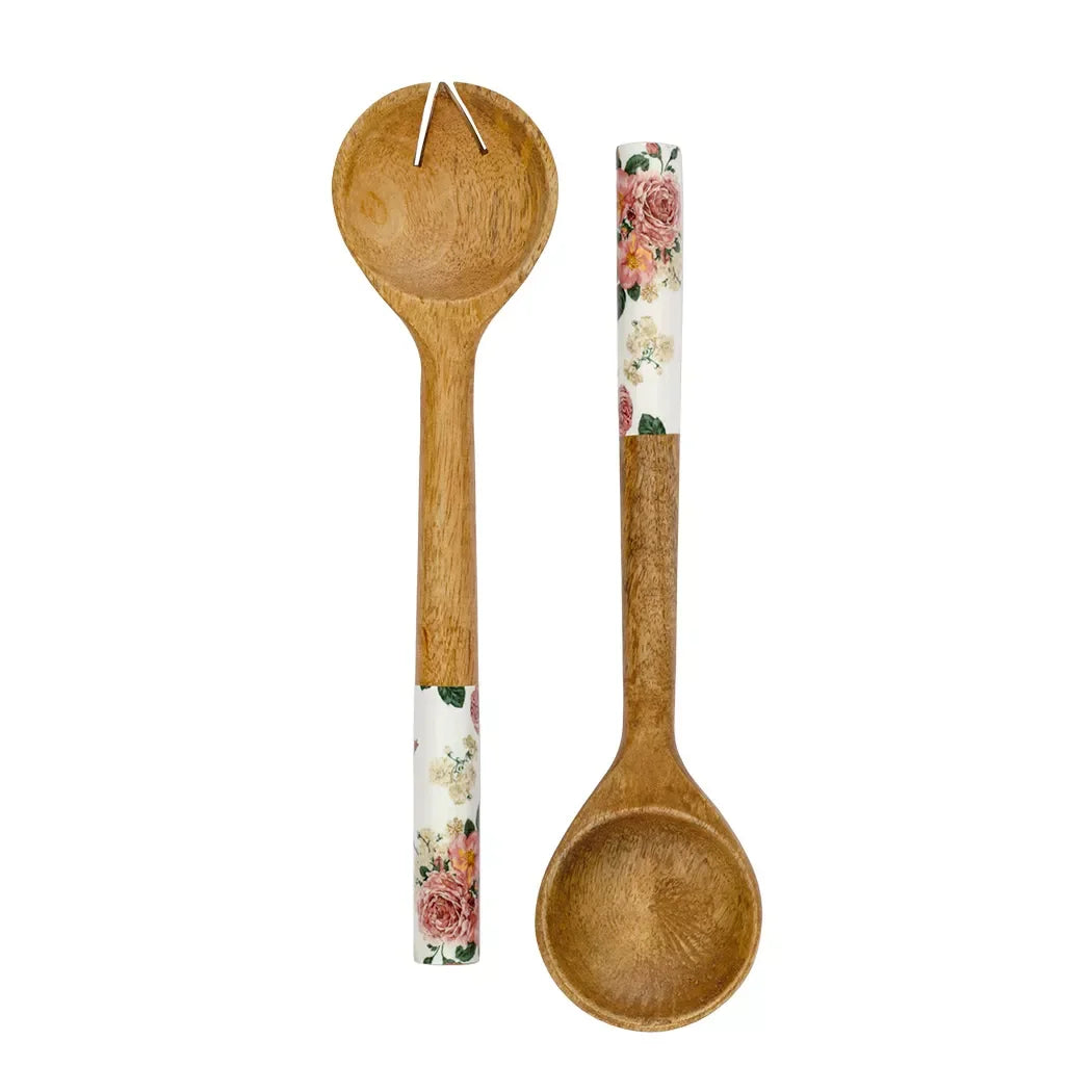 Salad Servers - Wooden Roses Wood