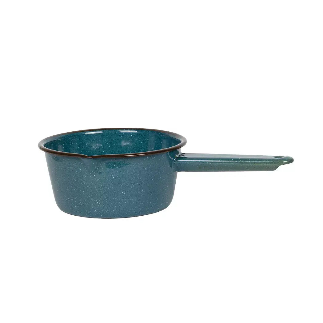 Sauce Pot - Enamel Teal Brown Rim - Enamel