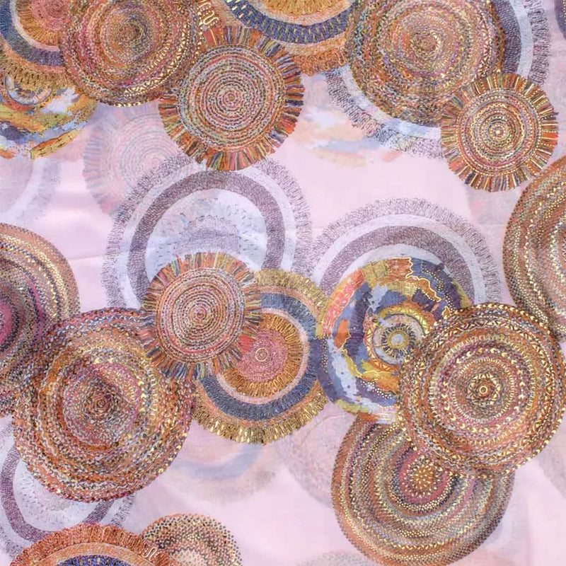 Scarf - Golden Circles Pink - Scarf