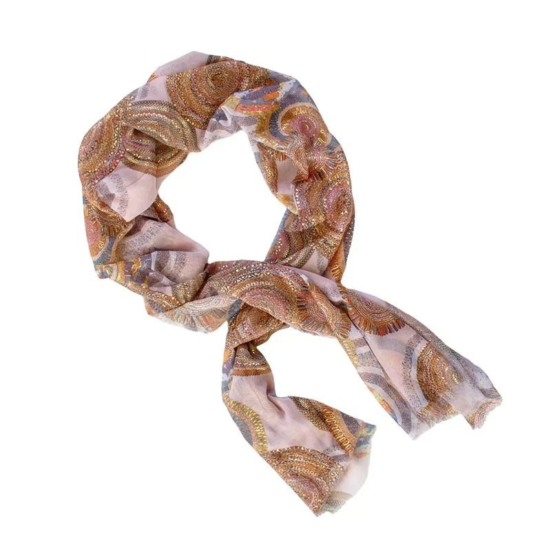 Scarf - Golden Circles Pink - Scarf