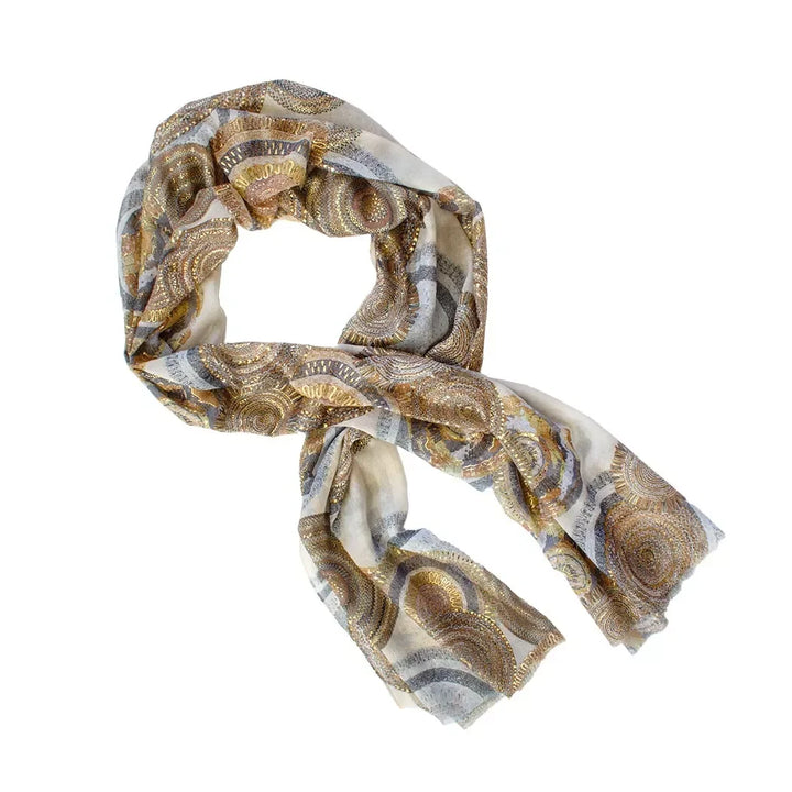 Scarf - Golden Circles Tan - Scarf