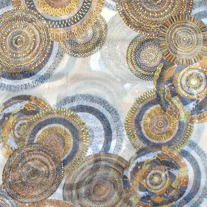 Scarf - Golden Circles Tan - Scarf