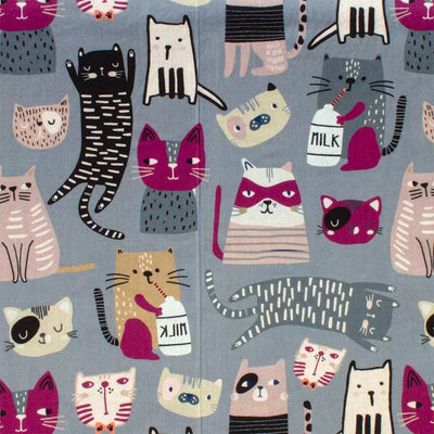 Scarf - Kitty Collage Grey - Scarf