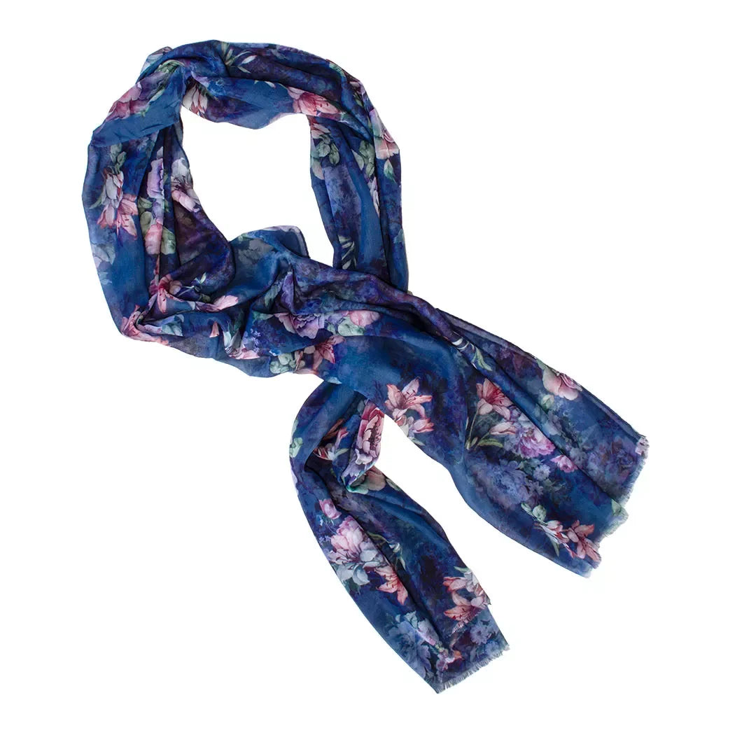 Scarf - Navy Flowers - Scarf