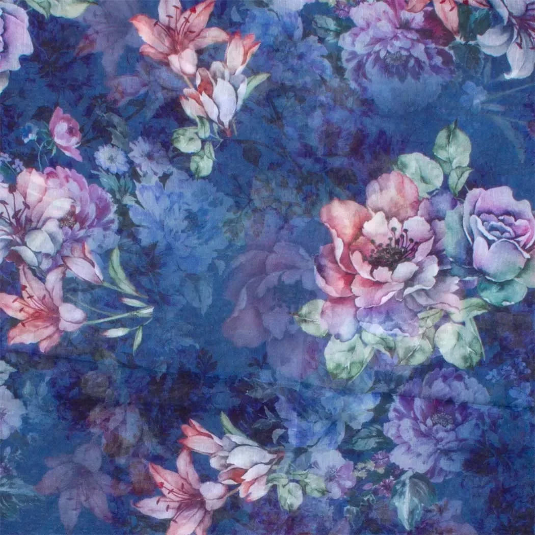 Scarf - Navy Flowers - Scarf