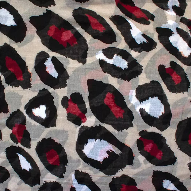 Scarf - Spotted Leopard Red - Scarf