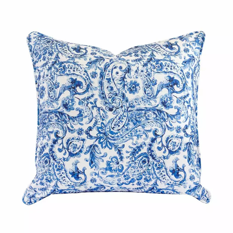 Scatter Cushion Cover - Blue & White Swirl 60x60